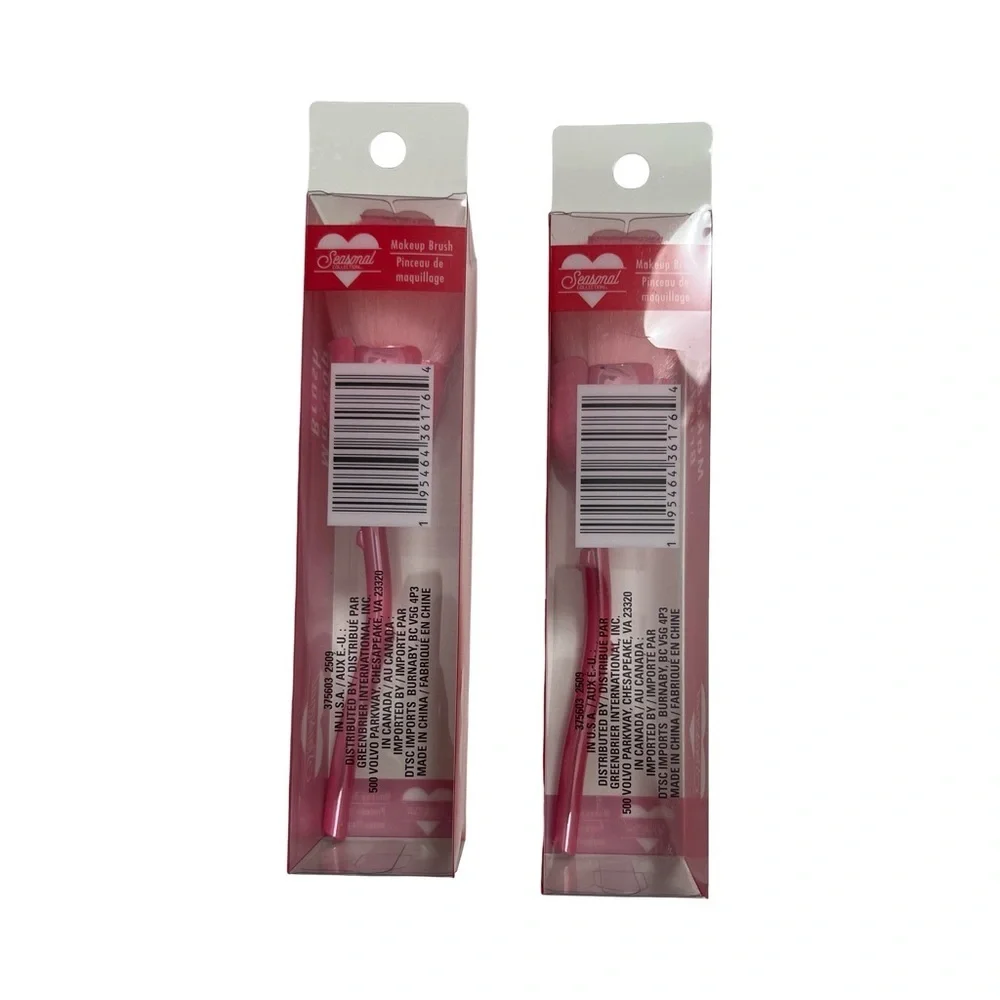 Rose Makeup Brush Set 2 Pack Red Flower Face Brushes Soft Bristles